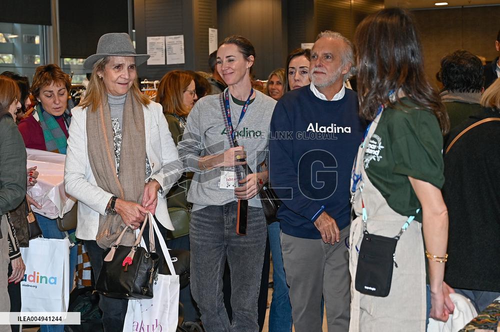 Infanta Elena visits the Aladina Foundation Charity Market - Madrid