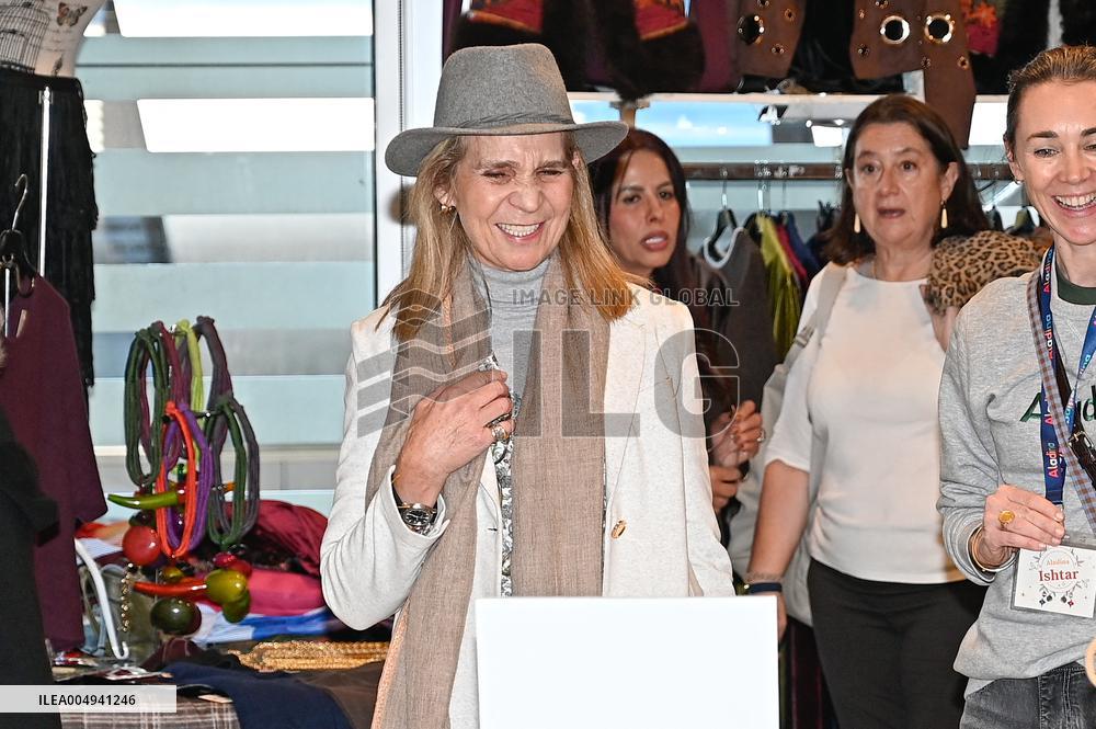 Infanta Elena visits the Aladina Foundation Charity Market - Madrid