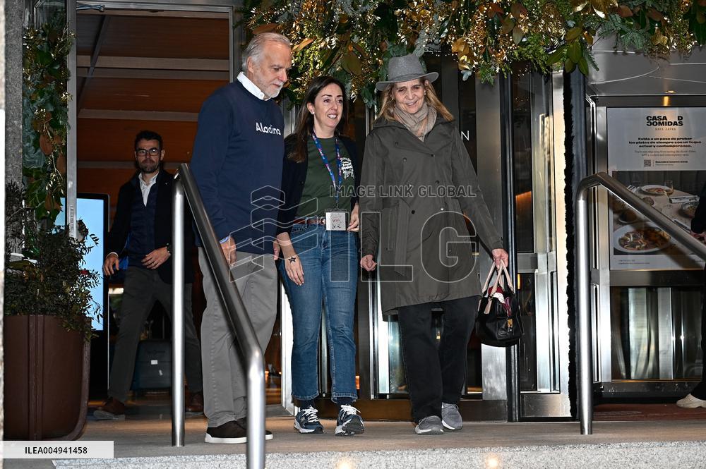 Infanta Elena leaves the AladinaXmas Weekend - Madrid