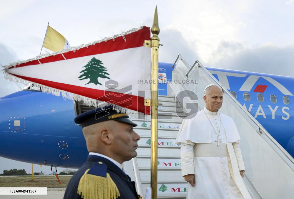 Pope Leo XIV Arrived In Beirut - Lebanon