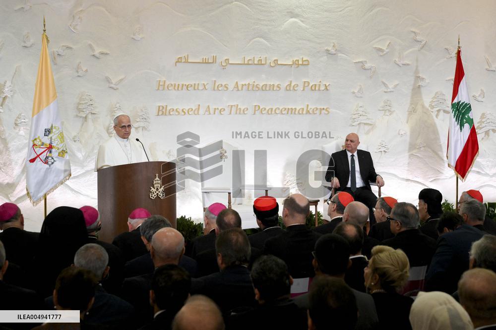 Pope Leo XIV Meets Lebanon's President Joseph Aoun - Beirut
