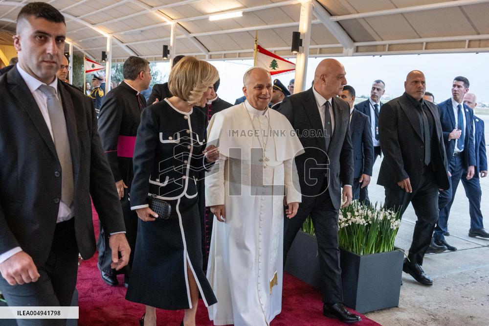 Pope Leo XIV Arrived In Beirut - Lebanon