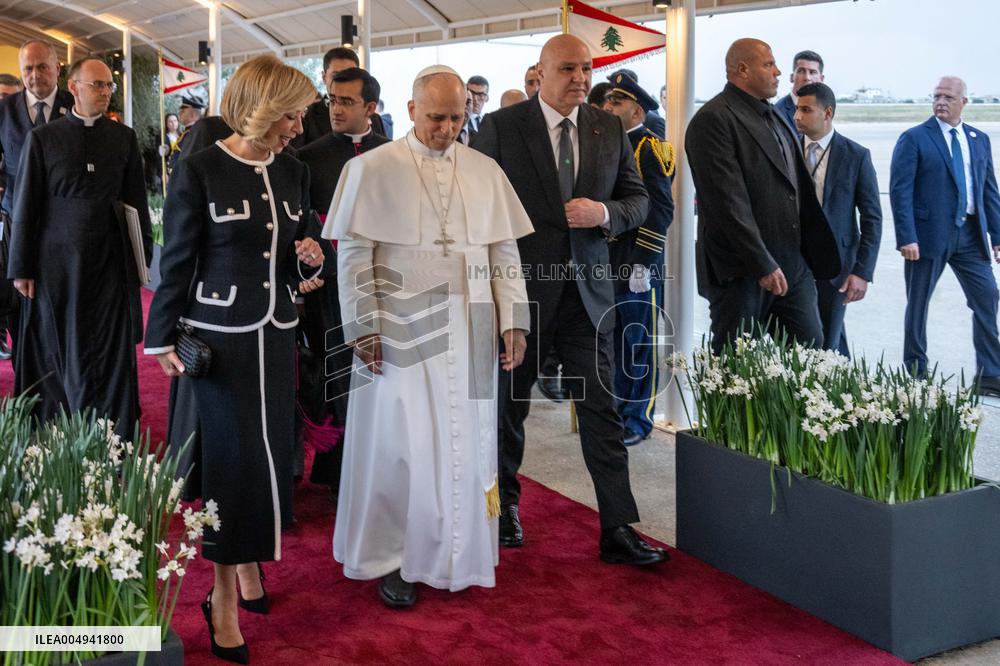 Pope Leo XIV Arrived In Beirut - Lebanon