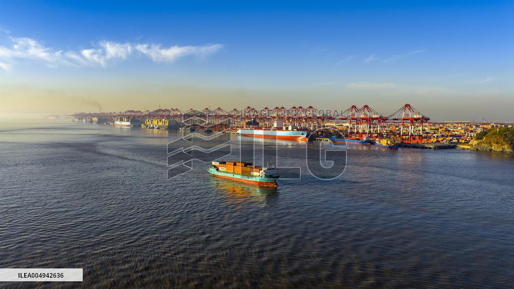 Yangshan Deepwater Port Container Terminal in Shanghai