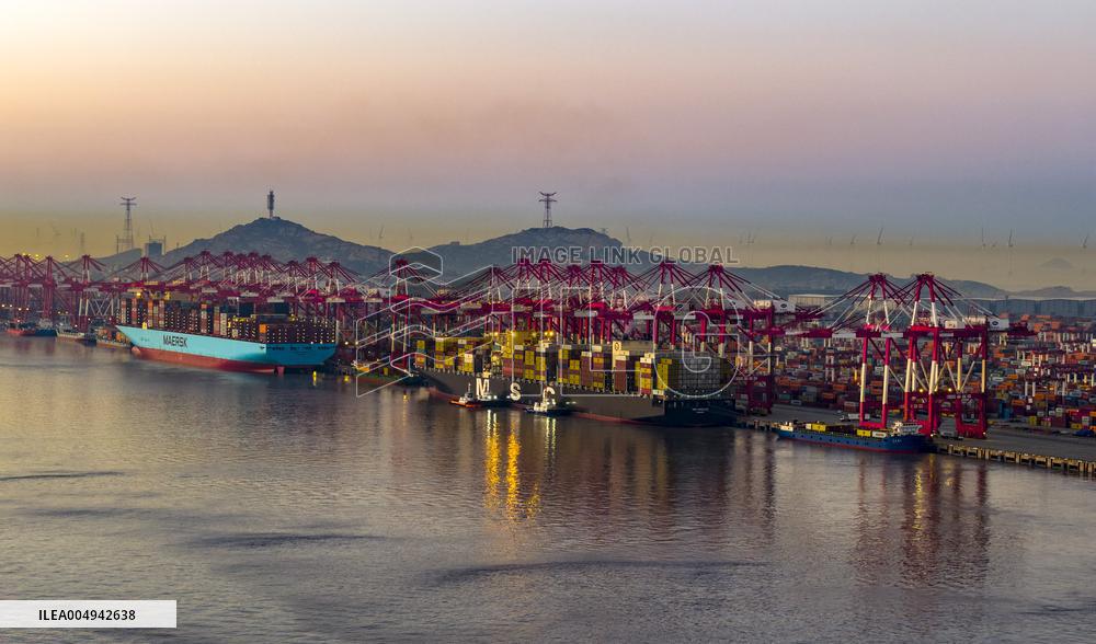 Yangshan Deepwater Port Container Terminal in Shanghai
