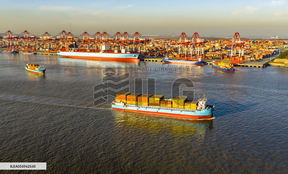 Yangshan Deepwater Port Container Terminal in Shanghai