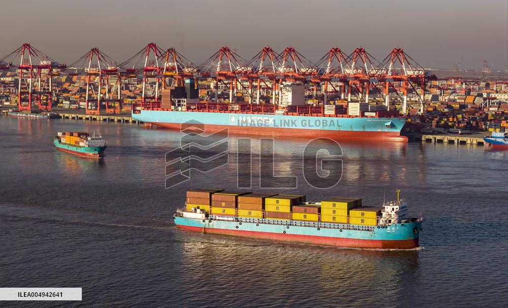 Yangshan Deepwater Port Container Terminal in Shanghai