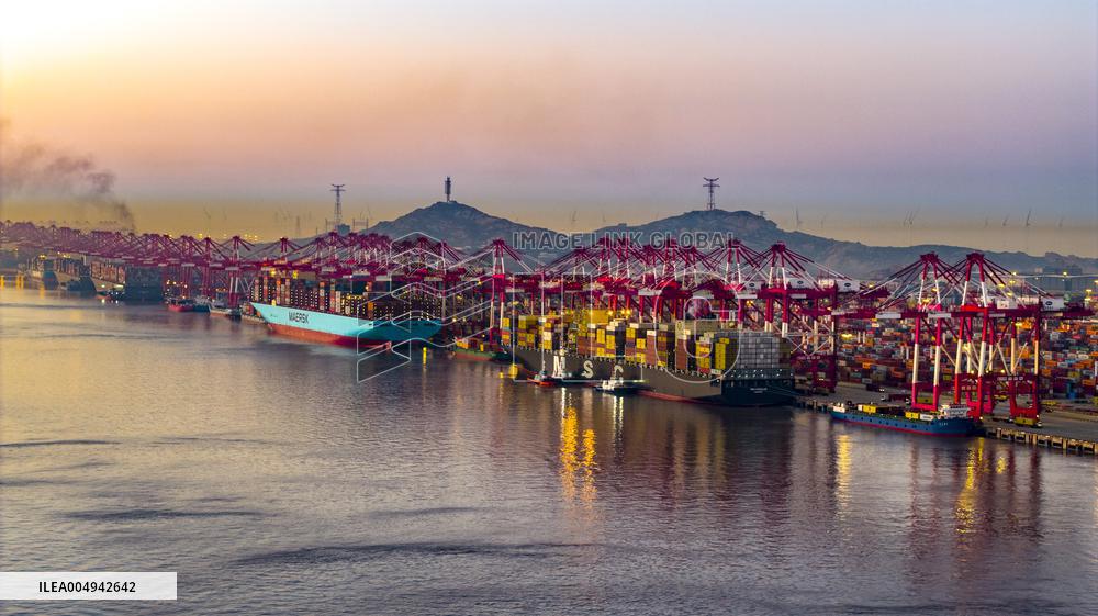 Yangshan Deepwater Port Container Terminal in Shanghai