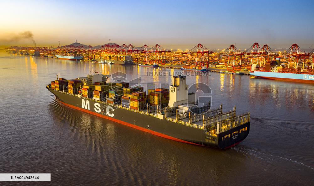 Yangshan Deepwater Port Container Terminal in Shanghai