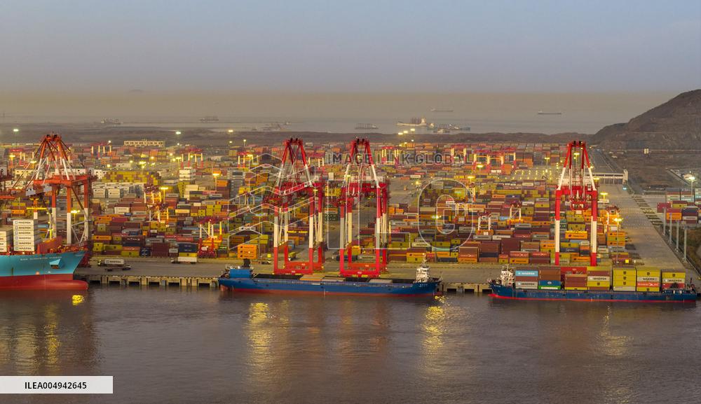 Yangshan Deepwater Port Container Terminal in Shanghai