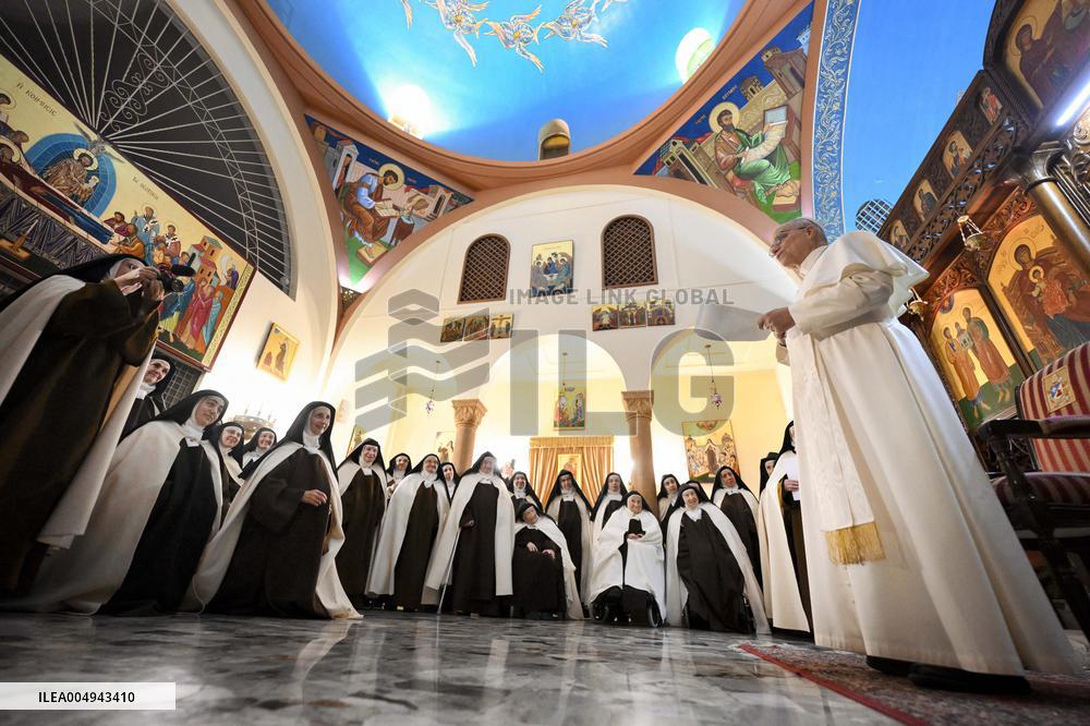 Pope Leo XIV Visits Carmelite Sisters In Harissa - Lebanon