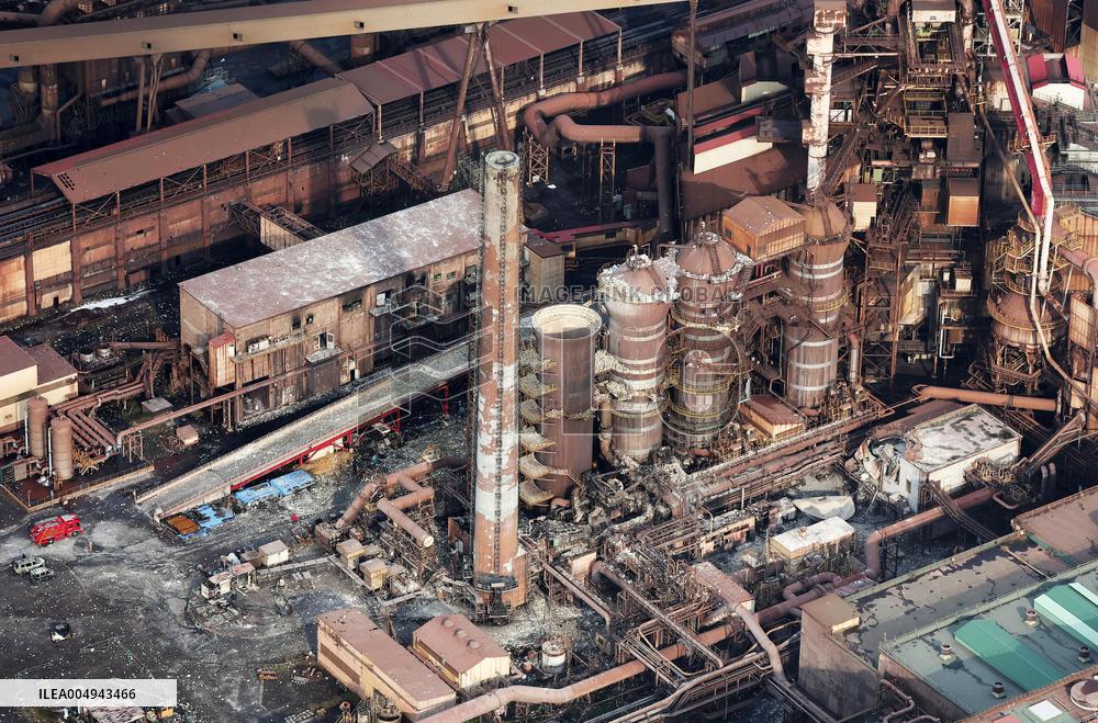 Steelworks fire in northern Japan