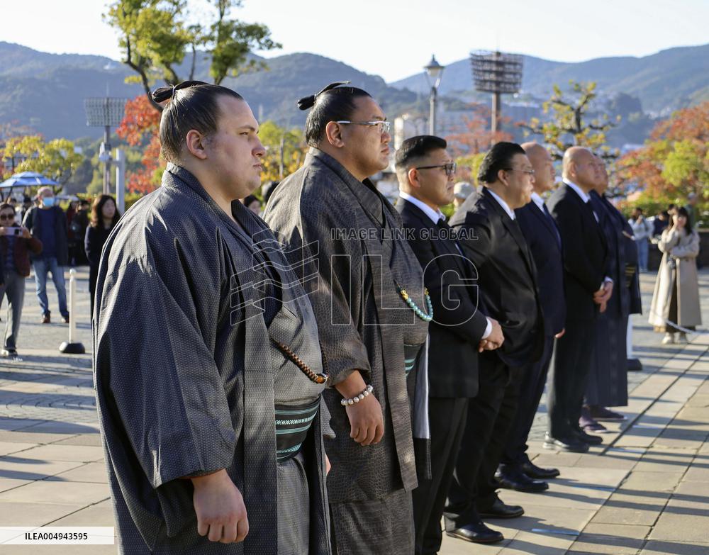 Sumo wrestlers in Nagasaki