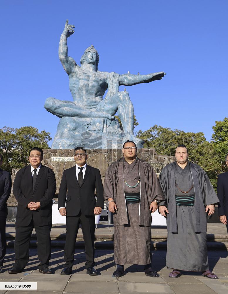 Sumo wrestlers in Nagasaki