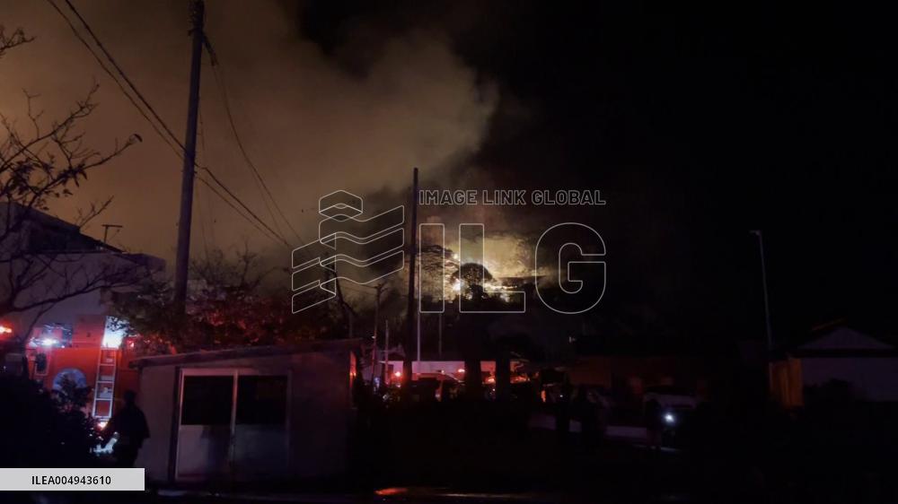 Massive fire in southwestern Japan