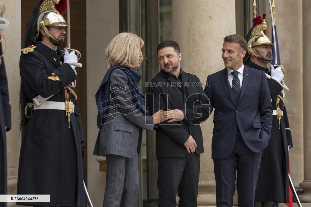 Macron And Zelensky After Meeting - Paris
