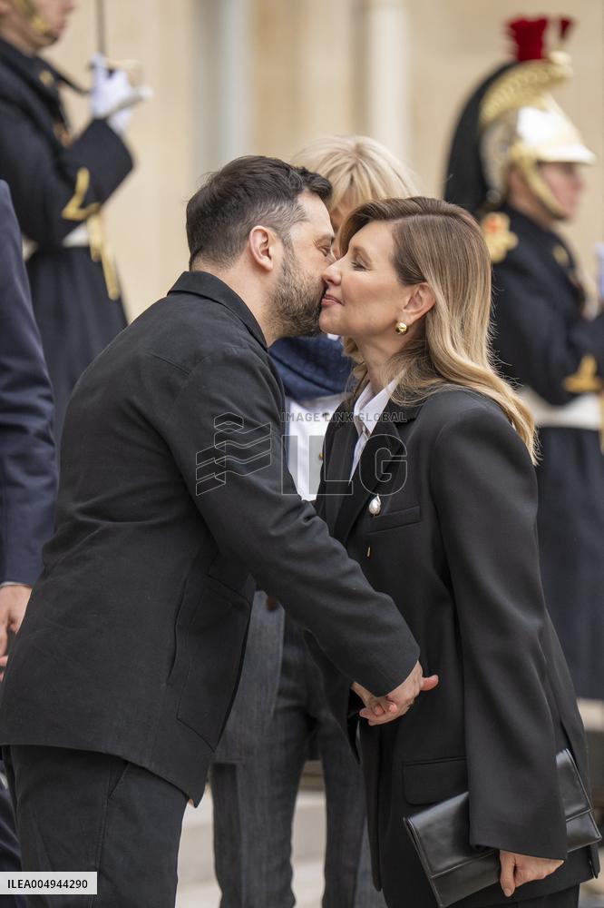 Macron And Zelensky After Meeting - Paris