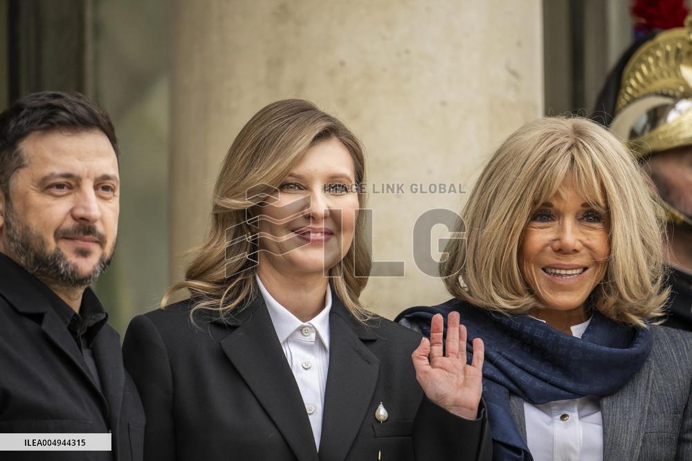Macron And Zelensky After Meeting - Paris