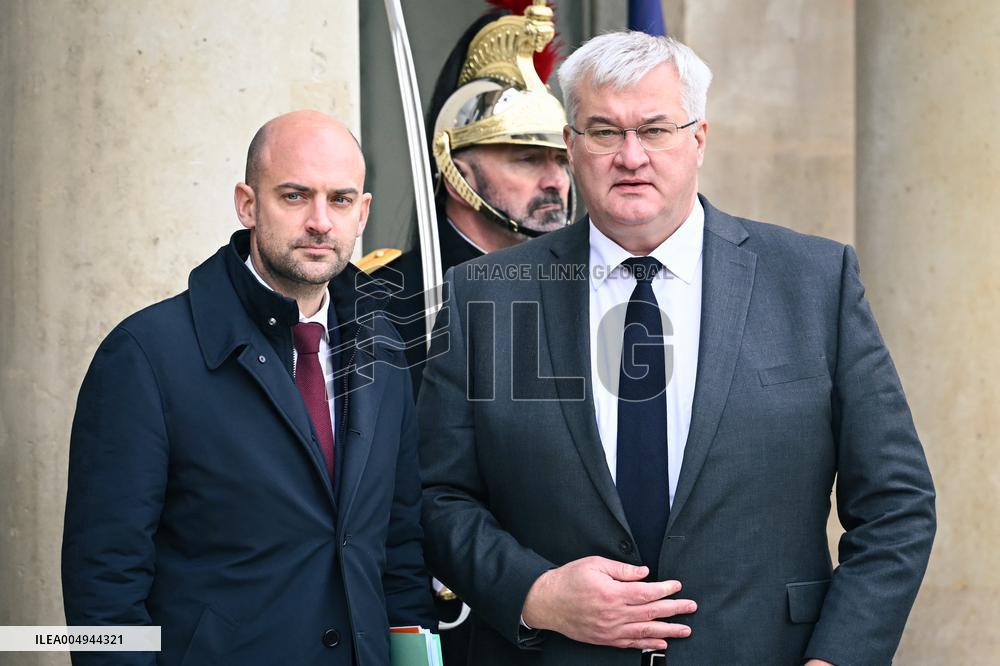 Jean-Noel Barrot with Andrii Sybiha at the Elysee FA
