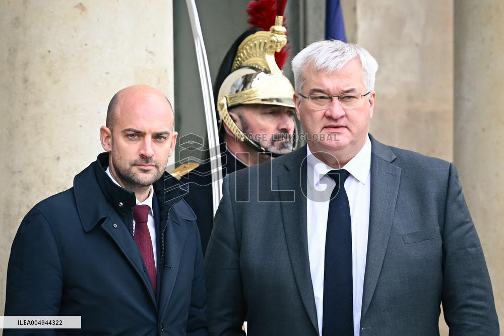 Jean-Noel Barrot with Andrii Sybiha at the Elysee FA