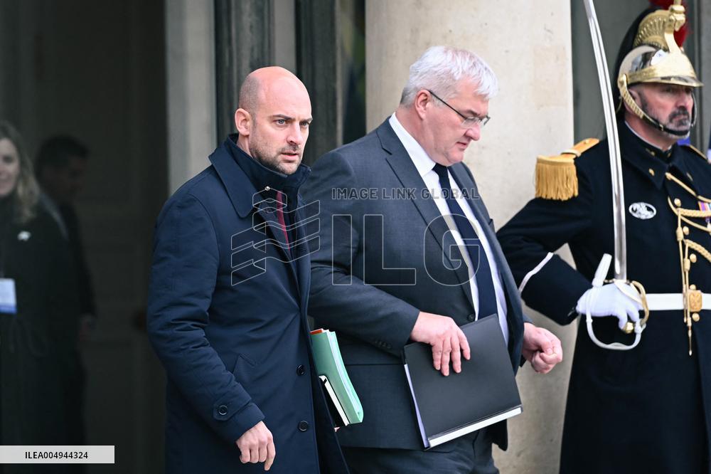 Jean-Noel Barrot with Andrii Sybiha at the Elysee FA