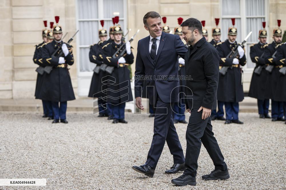 President Macron Welcomes President Zelensky - Paris