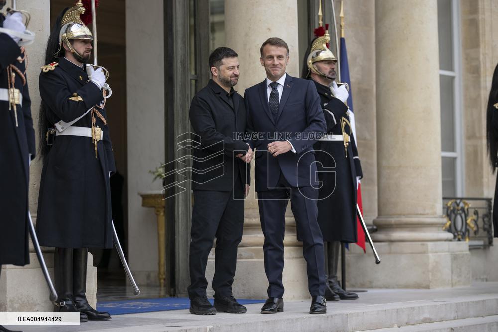 President Macron Welcomes President Zelensky - Paris