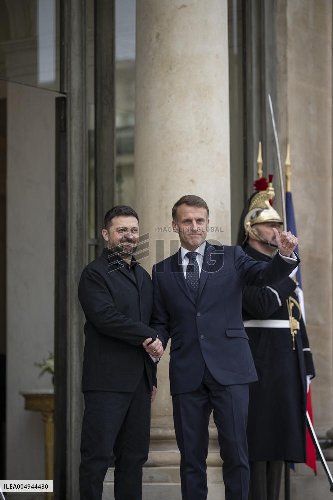 President Macron Welcomes President Zelensky - Paris