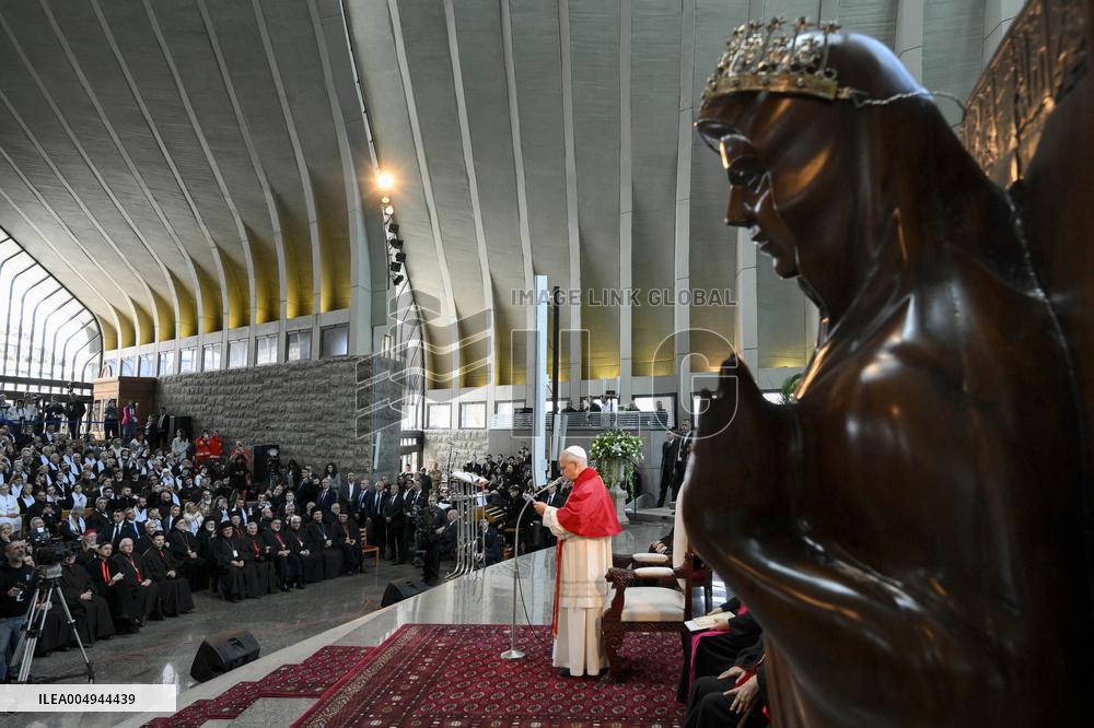 Pope Leo XIV Meets Religious at the Shrine of Our Lady of Lebanon - Lebanon