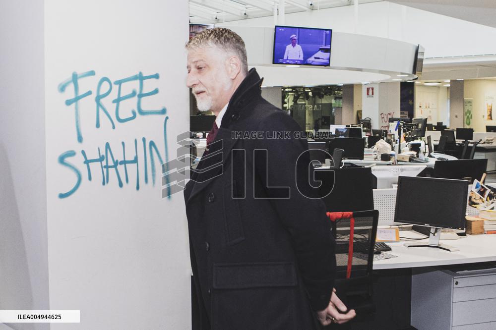 Italian Minister of Culture Visits La Stampa After The Attack - Turin