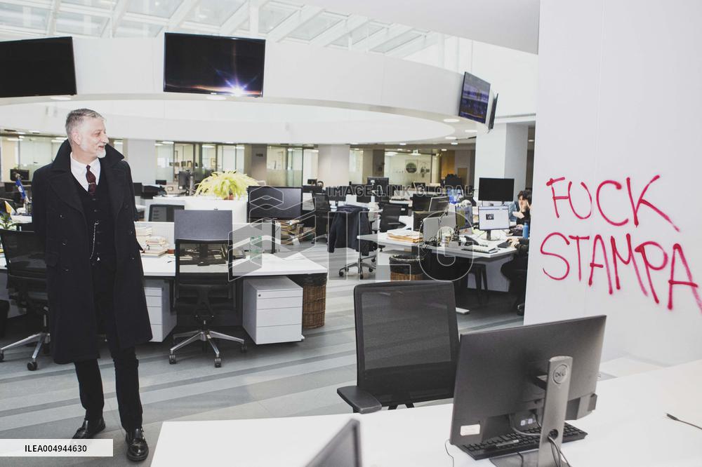 Italian Minister of Culture Visits La Stampa After The Attack - Turin