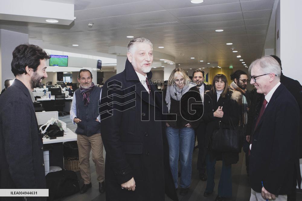 Italian Minister of Culture Visits La Stampa After The Attack - Turin