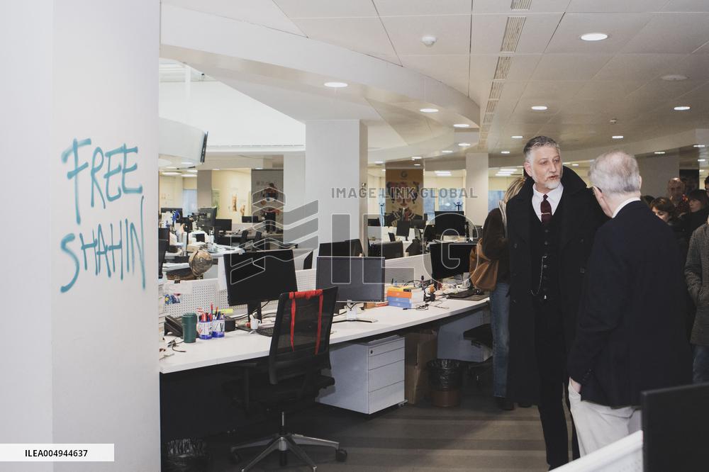 Italian Minister of Culture Visits La Stampa After The Attack - Turin