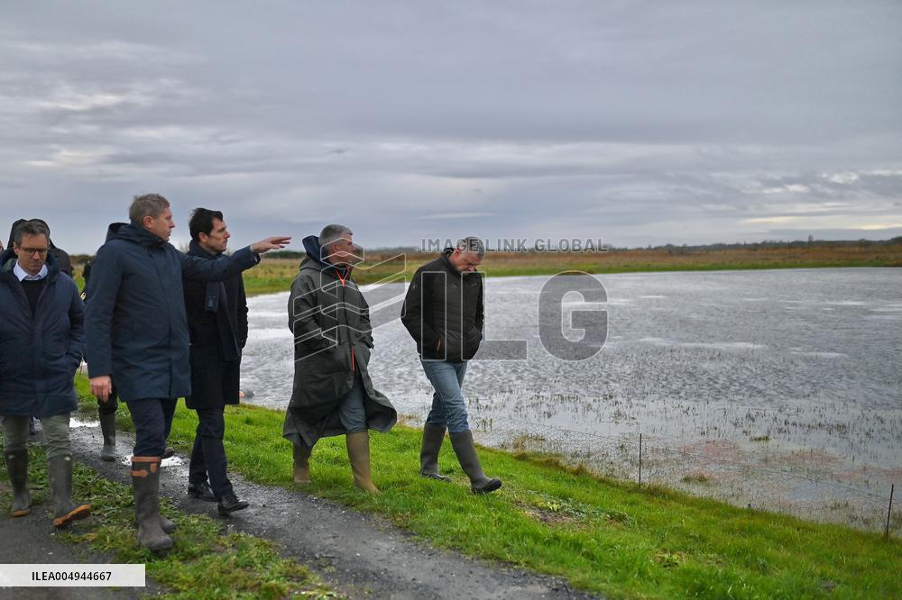 Mathieu Lefevre On A Ministerial Visit To Merville-Franceville - France