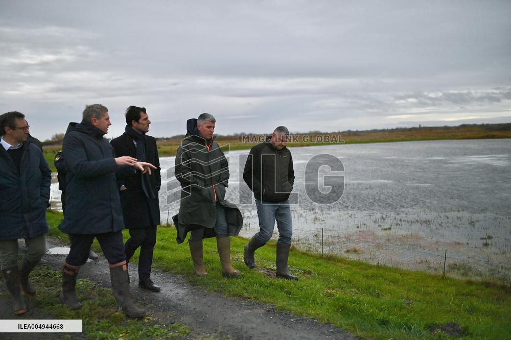 Mathieu Lefevre On A Ministerial Visit To Merville-Franceville - France