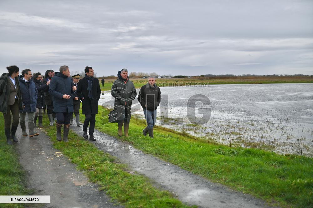 Mathieu Lefevre On A Ministerial Visit To Merville-Franceville - France