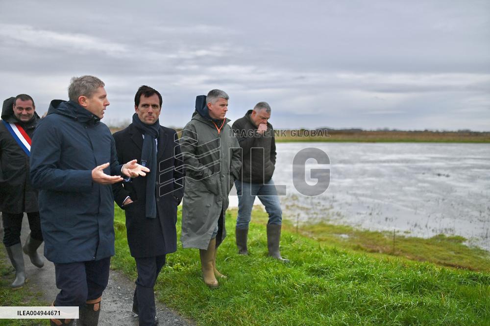 Mathieu Lefevre On A Ministerial Visit To Merville-Franceville - France