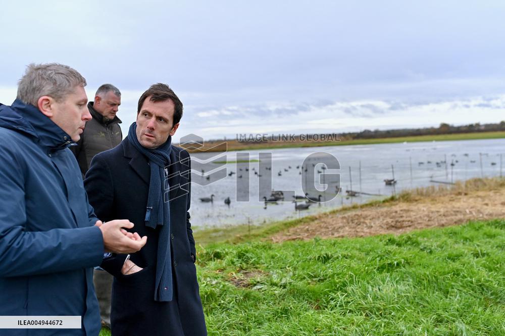 Mathieu Lefevre On A Ministerial Visit To Merville-Franceville - France