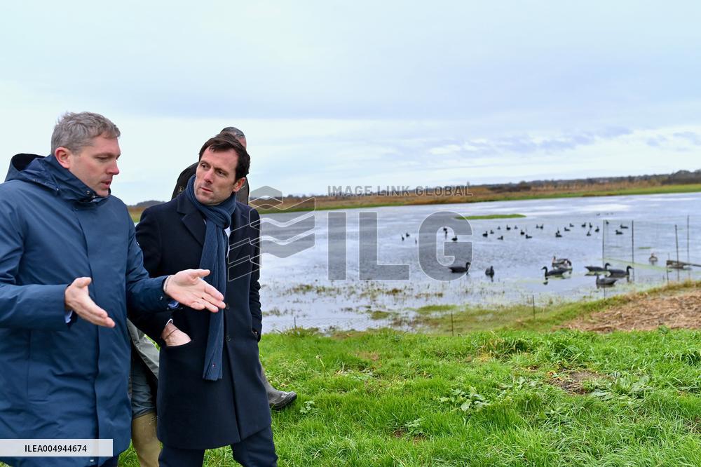 Mathieu Lefevre On A Ministerial Visit To Merville-Franceville - France