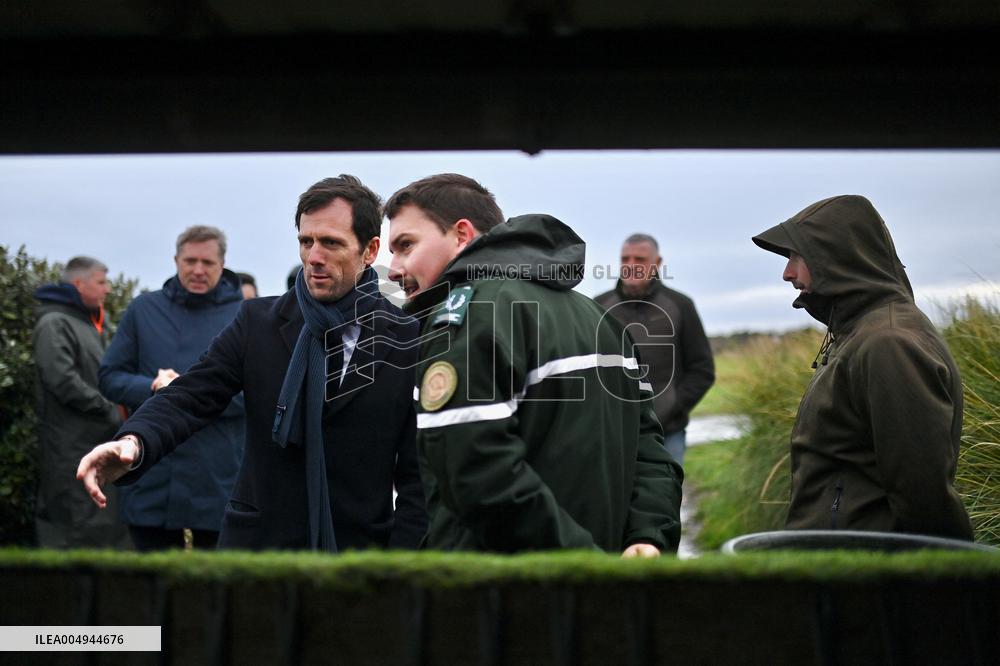 Mathieu Lefevre On A Ministerial Visit To Merville-Franceville - France