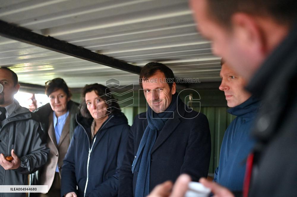 Mathieu Lefevre On A Ministerial Visit To Merville-Franceville - France