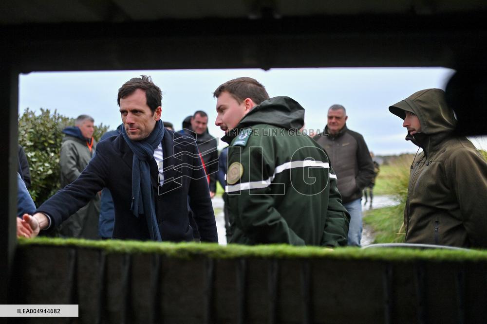 Mathieu Lefevre On A Ministerial Visit To Merville-Franceville - France