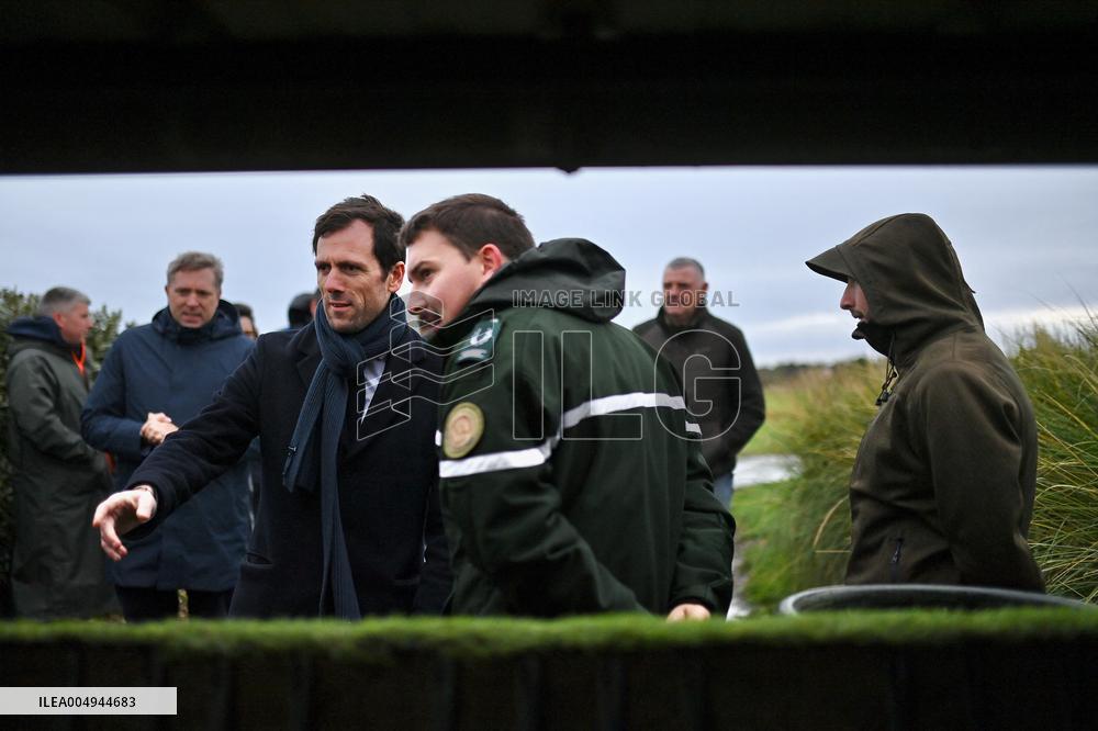 Mathieu Lefevre On A Ministerial Visit To Merville-Franceville - France