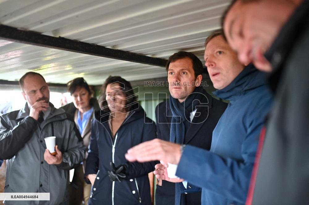 Mathieu Lefevre On A Ministerial Visit To Merville-Franceville - France
