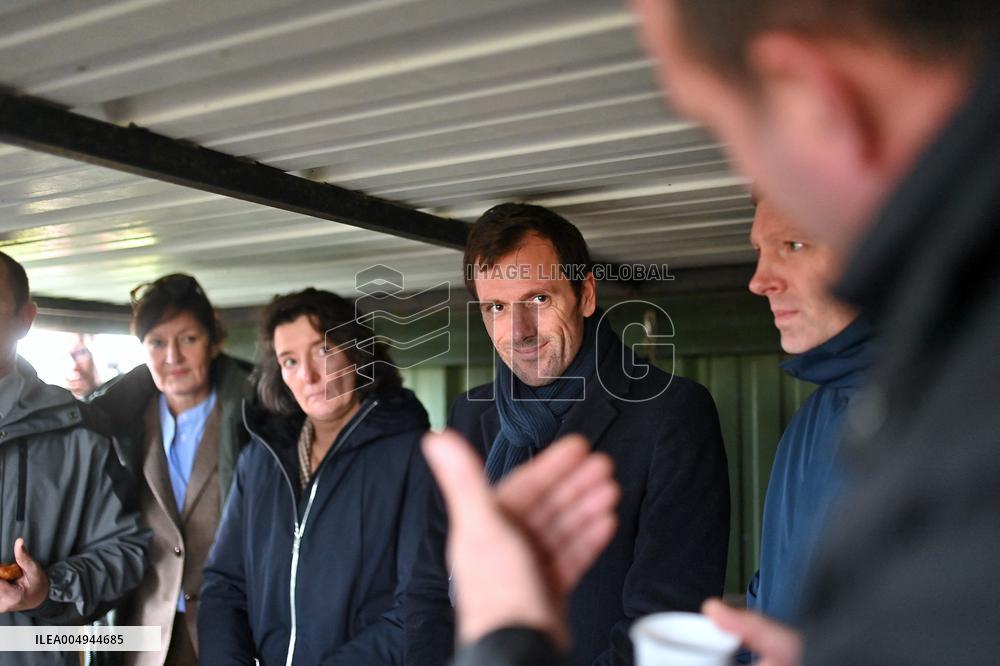 Mathieu Lefevre On A Ministerial Visit To Merville-Franceville - France