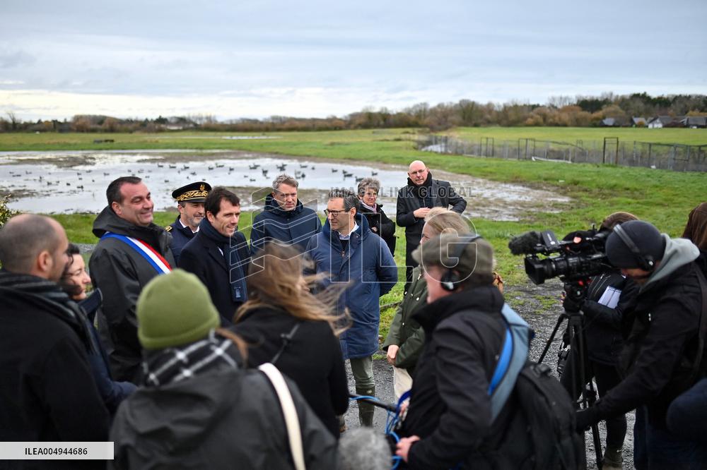 Mathieu Lefevre On A Ministerial Visit To Merville-Franceville - France