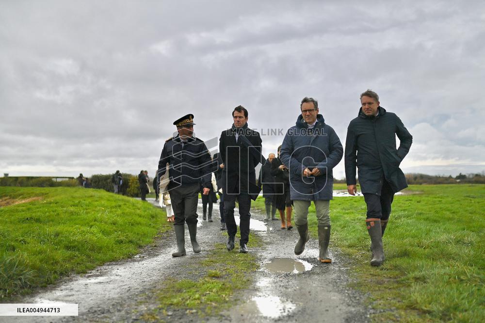 Mathieu Lefevre On A Ministerial Visit To Merville-Franceville - France