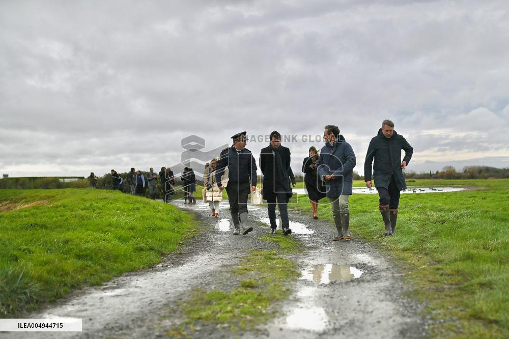 Mathieu Lefevre On A Ministerial Visit To Merville-Franceville - France
