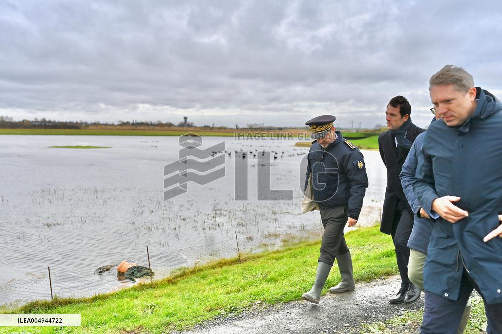 Mathieu Lefevre On A Ministerial Visit To Merville-Franceville - France