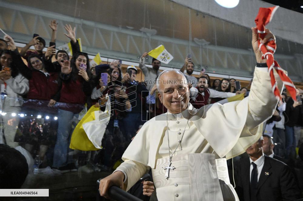 Pope Leo XIV Meets With Young People in Bkerke - Lebanon